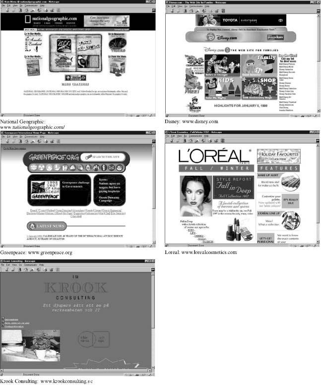 Sample Web Pages related to Beauty.(in Schenkman and Jonsson, 2000)