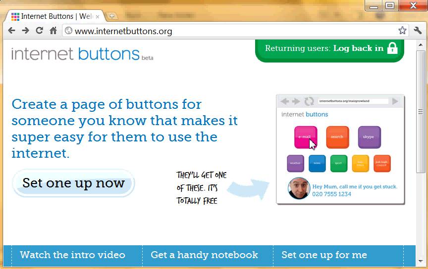 Internet Buttons” entry page