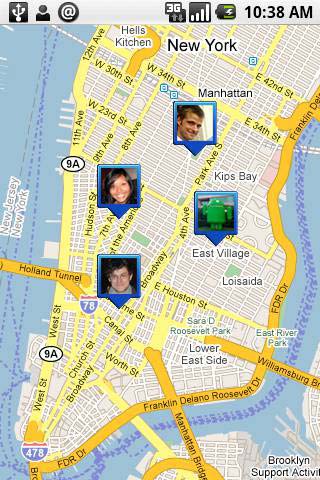 Google Latitude (initial release February 5, 2009) shows your friends on a map--as long as they've agreed to share their location.