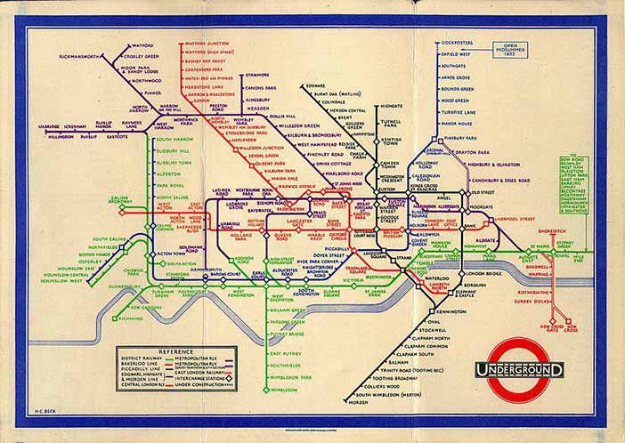 Henry Beck's London Underground Diagram (1933)