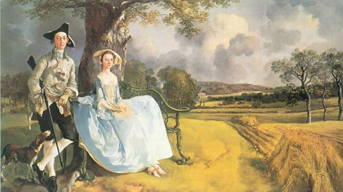 Mr. and Mrs. Andrews, oil on canvas, Thomas Gainsborough, 1750. The National Gallery, London, UK