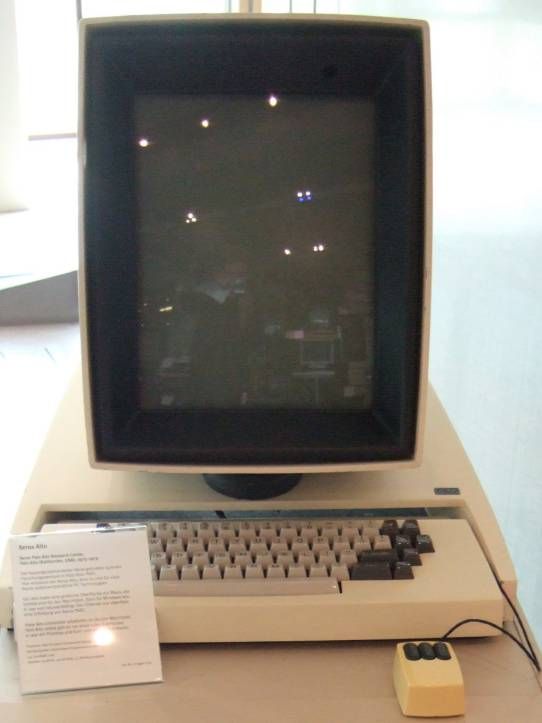 The Xerox Alto and Apple Lisa, early products in which bitmapped displays allowed pictorial icons to be used as mnemonic cues within the 'desktop metaphor'